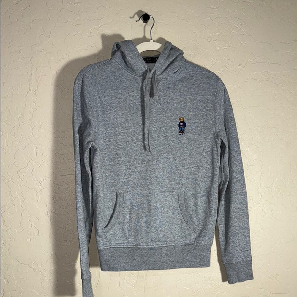 Polo Ralph Lauren women’s grey American flag bear hoodie size XS